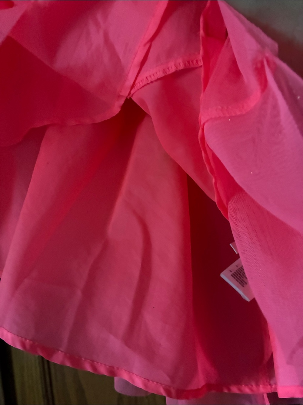 H&M Girls Neon Coral Pink Glitter Tulle Tutu Skirt Size 9-10Y (Height 140cm) - Picture 3 of 4